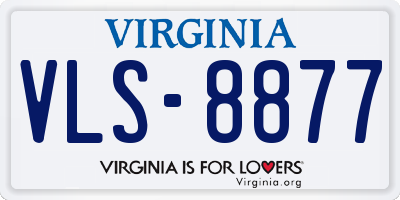 VA license plate VLS8877