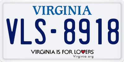 VA license plate VLS8918