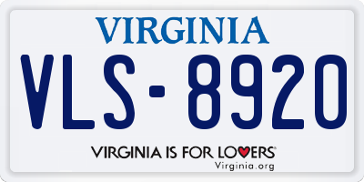 VA license plate VLS8920