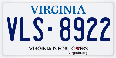 VA license plate VLS8922