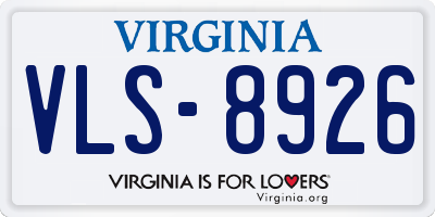 VA license plate VLS8926
