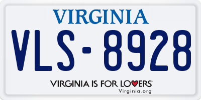 VA license plate VLS8928