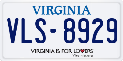 VA license plate VLS8929