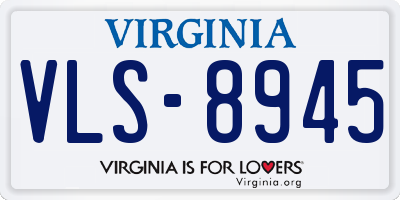 VA license plate VLS8945
