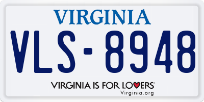 VA license plate VLS8948