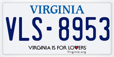 VA license plate VLS8953