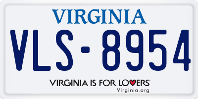 VA license plate VLS8954