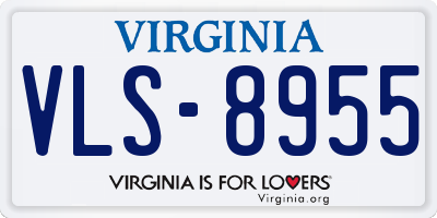 VA license plate VLS8955