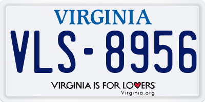 VA license plate VLS8956