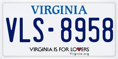 VA license plate VLS8958