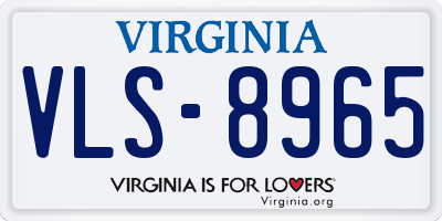 VA license plate VLS8965