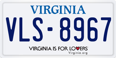 VA license plate VLS8967