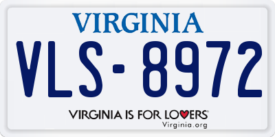 VA license plate VLS8972