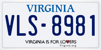 VA license plate VLS8981