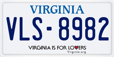 VA license plate VLS8982