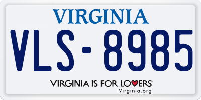 VA license plate VLS8985