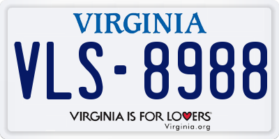 VA license plate VLS8988