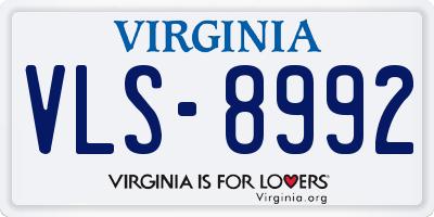VA license plate VLS8992