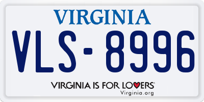 VA license plate VLS8996