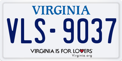 VA license plate VLS9037