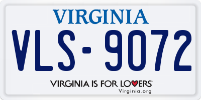VA license plate VLS9072
