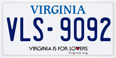 VA license plate VLS9092