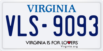 VA license plate VLS9093