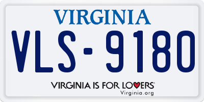 VA license plate VLS9180