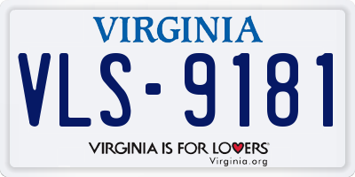 VA license plate VLS9181
