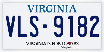 VA license plate VLS9182