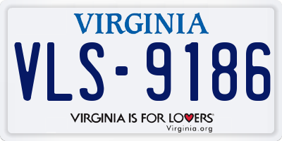 VA license plate VLS9186