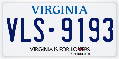 VA license plate VLS9193