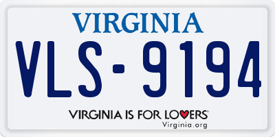 VA license plate VLS9194