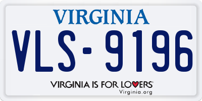 VA license plate VLS9196