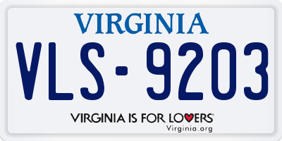 VA license plate VLS9203