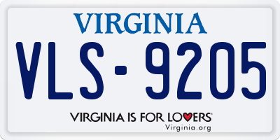 VA license plate VLS9205