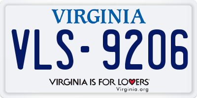 VA license plate VLS9206
