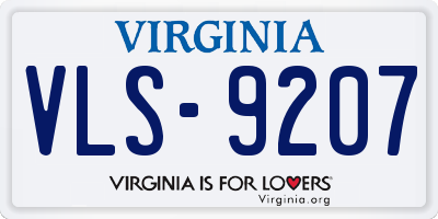 VA license plate VLS9207