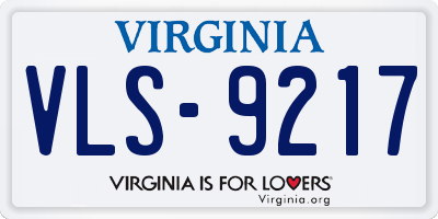 VA license plate VLS9217