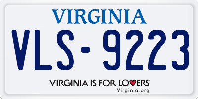 VA license plate VLS9223