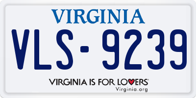 VA license plate VLS9239