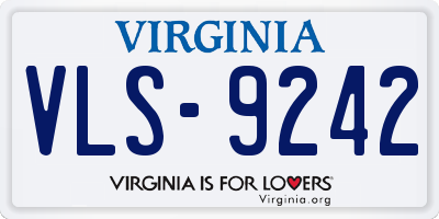 VA license plate VLS9242