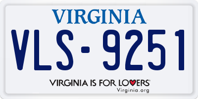 VA license plate VLS9251