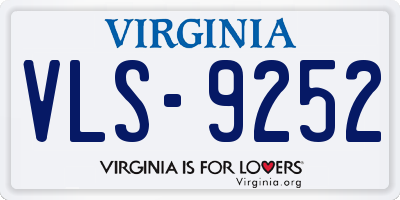 VA license plate VLS9252