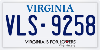 VA license plate VLS9258
