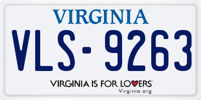 VA license plate VLS9263