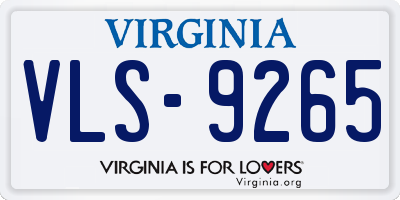 VA license plate VLS9265