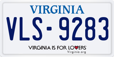 VA license plate VLS9283