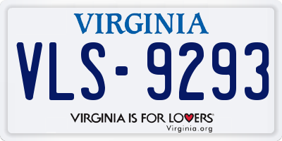VA license plate VLS9293