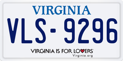 VA license plate VLS9296